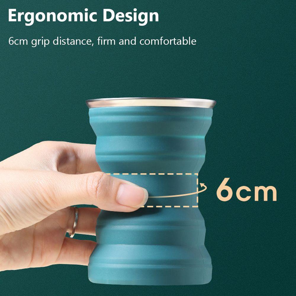 Solighter 320ml Collapsible Silicone Cup Household Travel Kitchen Outdoor Mug Minum