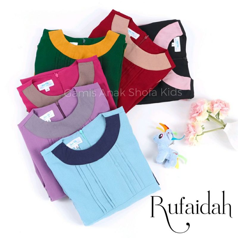 [SHOFA KIDS] SET RUFAIDAH GAMIS SEMI UMBRELLA HIJAB INSTAN ANAK