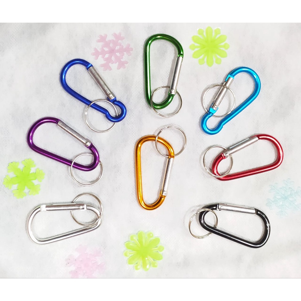 Carabiner Murah 5 cm Warna Warni - Pengait Kait Kunci Keychain Gantungan Gantung Aluminium