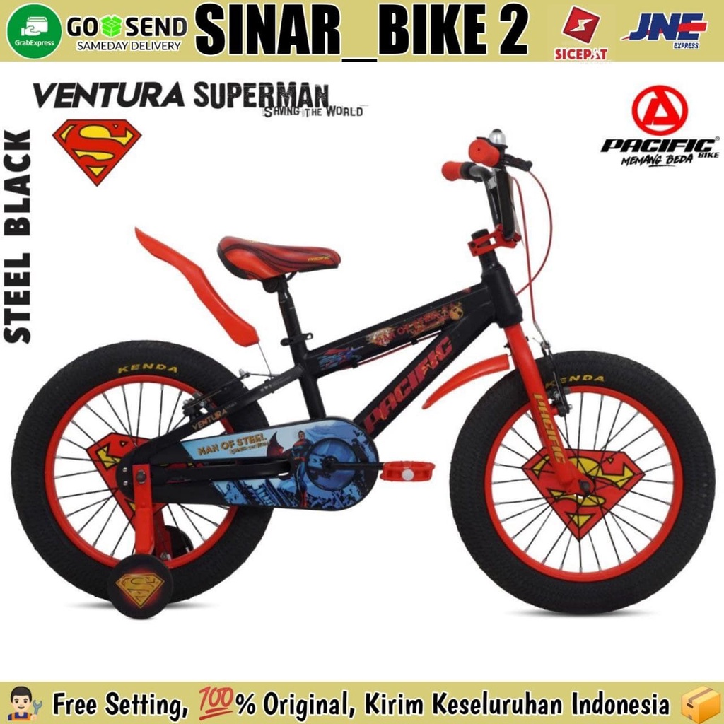 Sepeda Anak Laki Bmx PACIFIC VENTURA SUPERMAN 12 16 18 Inch Ban Jumbo