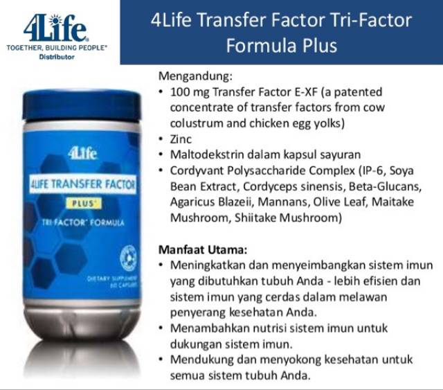 Wowada Eceran 4life Transfer Factor Plus Tri Factor Formula Ecer 1 Kapsul Shopee Indonesia