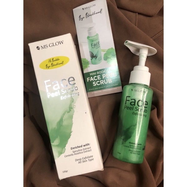 ms glow face peel scrub preloved
