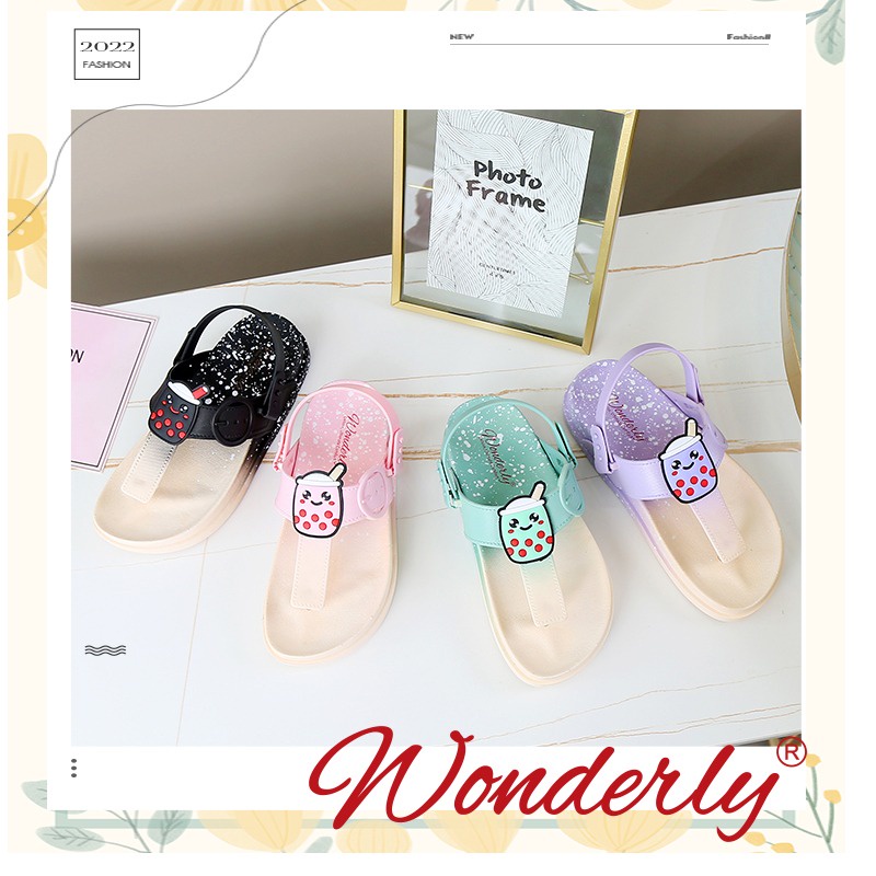 Sandal Anak Tali Jelly Boba | Sendal Anak Karet Tali Wonderly | Sandal Tali Anak Jelly l 2025-3T