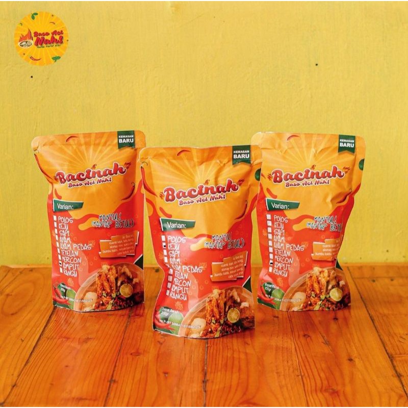 

BACINAH VARIAN KEJU / SAPI / AYAM / AYAM PEDAS / TETELAN / MERCON