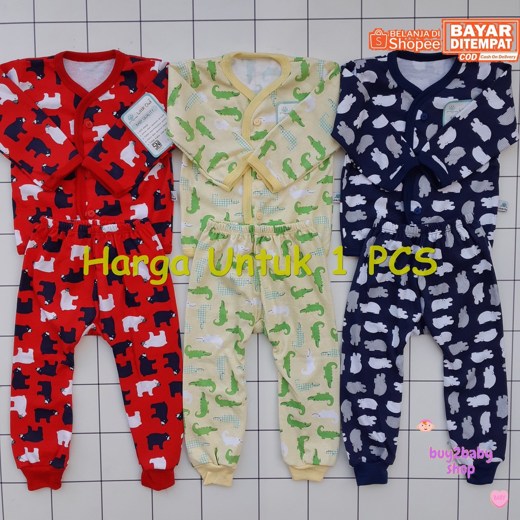 Setelan piyama celana panjang animal series Little Owl Newborn (0-3) Bulan 1 PCS