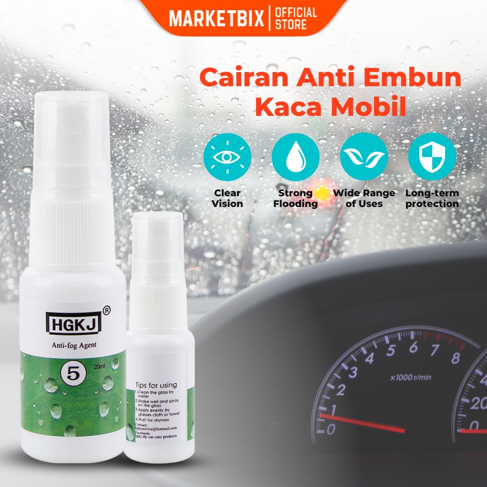 MARKETBIX Cairan Anti Embun Glass Anti Fog Kaca Mobil 20ml