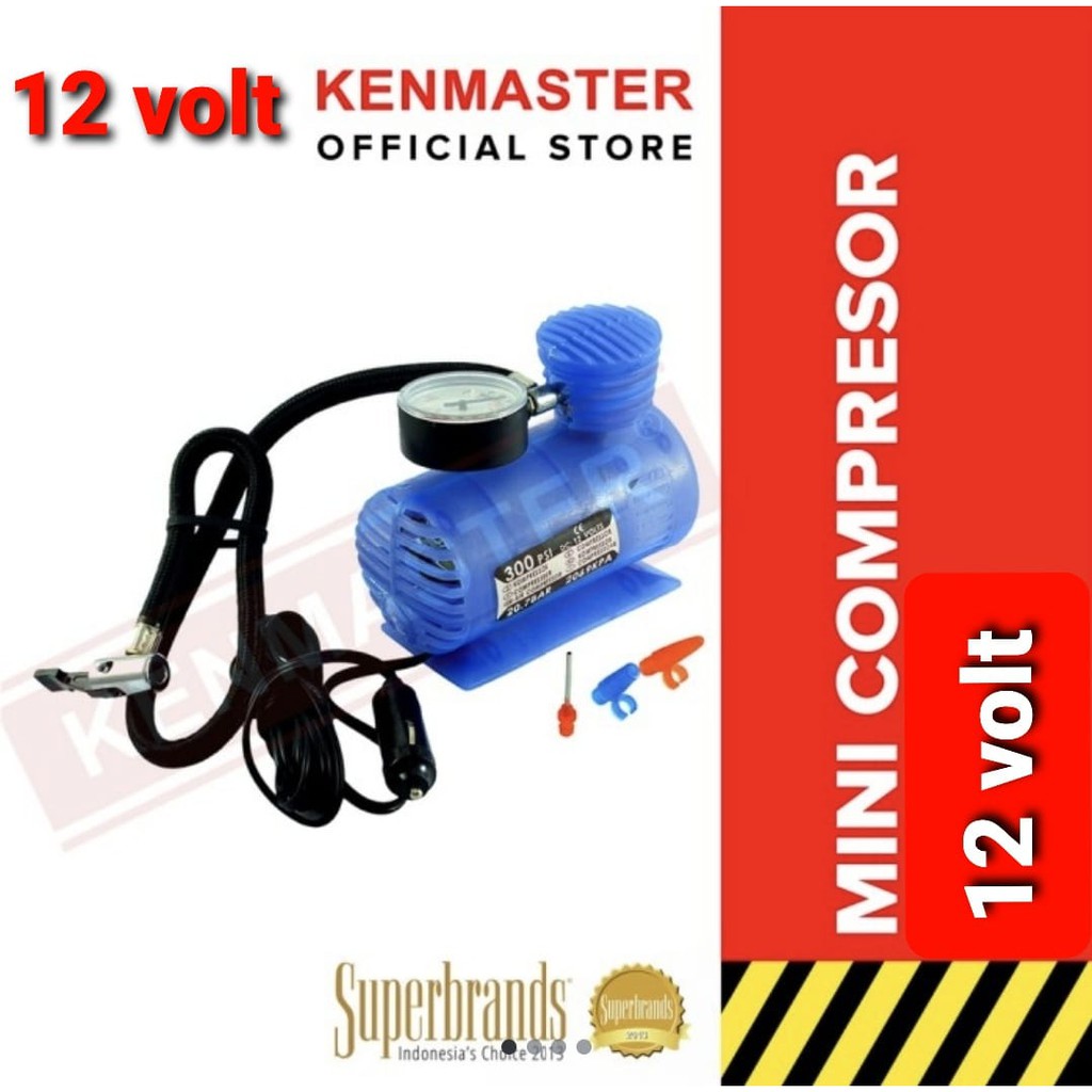 MINI AIR COMPRESSOR / POMPA ANGIN MOBIL / KOMPRESOR MINI KENMASTER Mini Pompa Angin Ban Mobil Motor Air Compressor DC Lighter Car elektrik sepeda