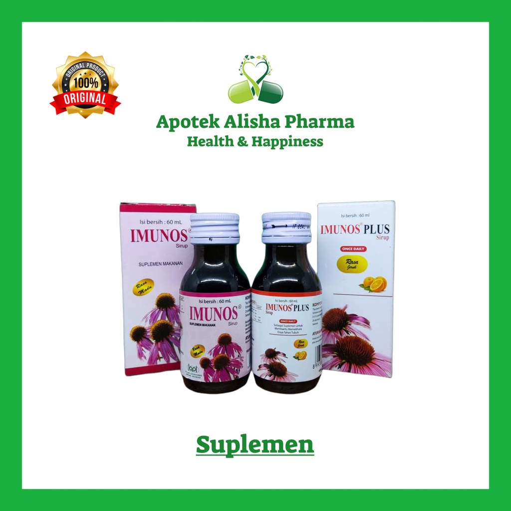 Imunos Sirup 60ml Rasa Madu / Imunos Plus Syrup Rasa Jeruk 60ml Suplemen / Vitamin Daya Tahan Tubuh Anak