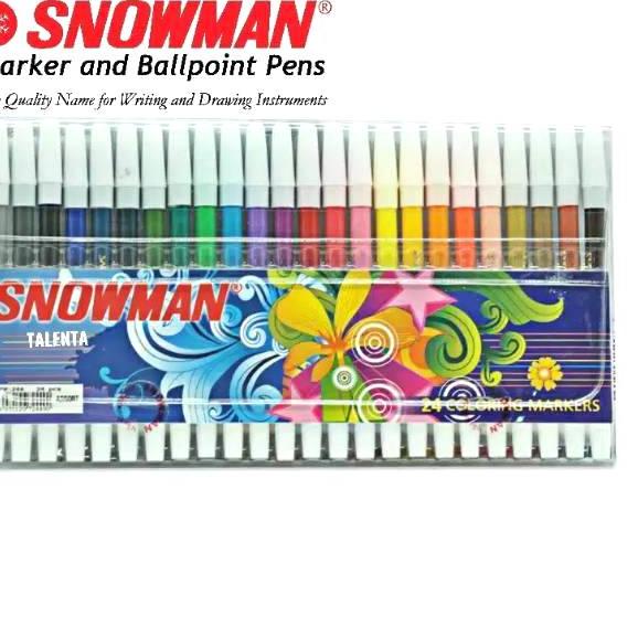 ⇷ Spidol SNOWMAN 24 Warna Coloring Marker ゾ
