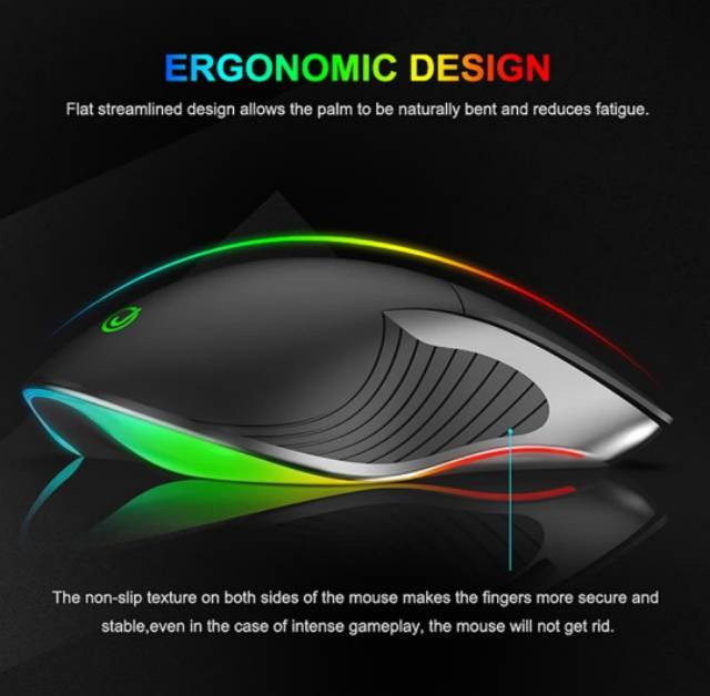 JOYSEUS RGB Gaming Mouse 3200DPI LED USB Professional Gaming Mouse X6 Black