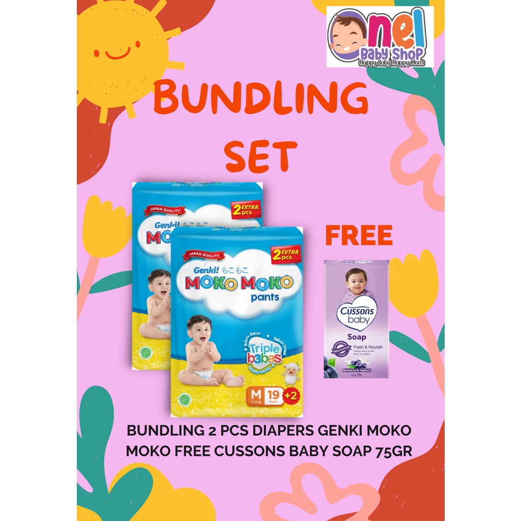 DIAPERS BUNDLING SET MURAH (2PCS FREE CUSSONS BABY SOAP)