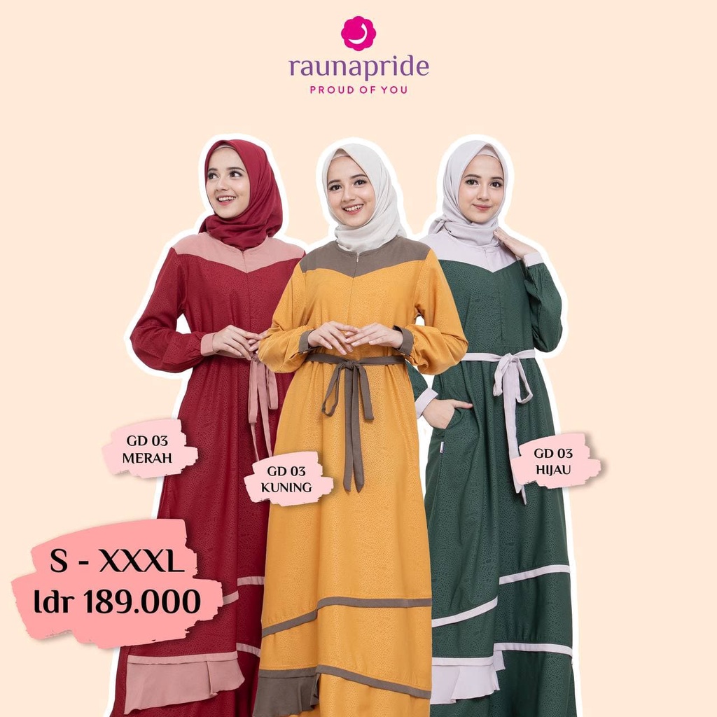 Gamis Rauna / GD-03 Hijau / Fashion Muslim