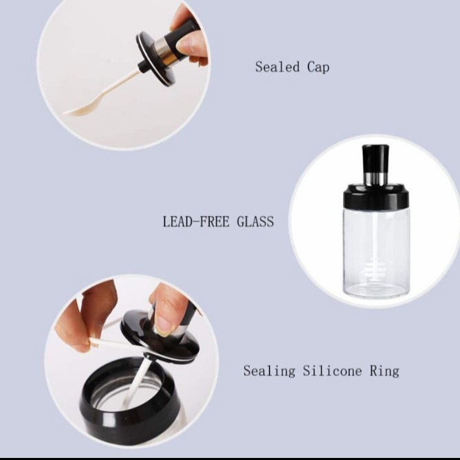 Botol bumbu kaca / Tempat bumbu Dapur Kaca / Toples wadah minyak