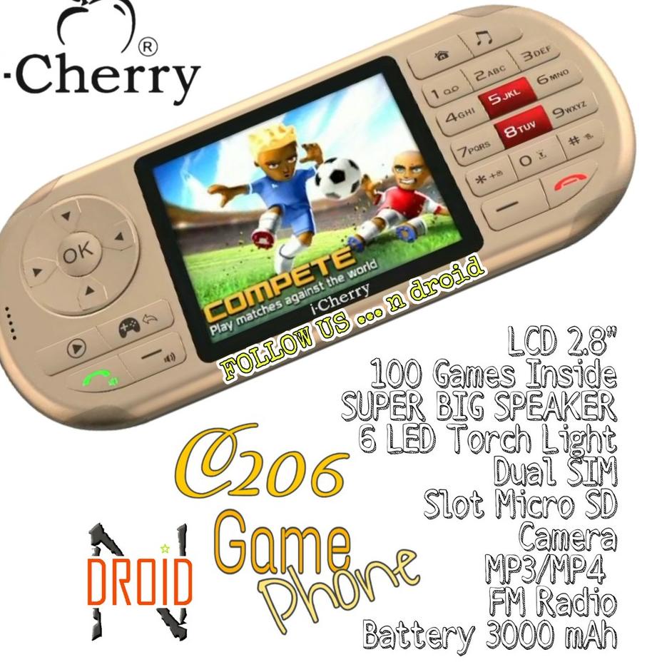 iCHERRY C206 GAME PHONE - iCHERRY C207 GAME PHONE - HP GAME - DUAL SIM GSM - LAYAR 2,8 - HP MURAH ,,