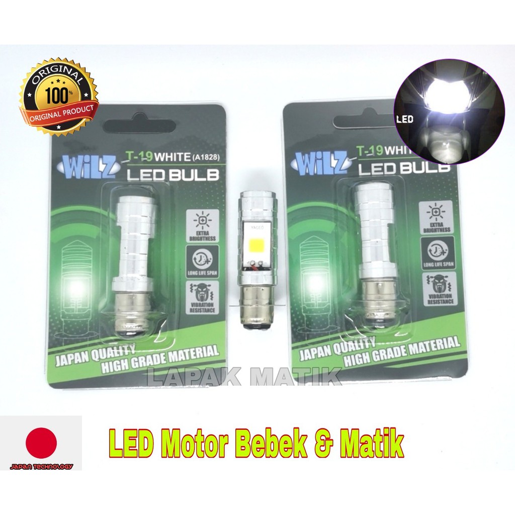 Lampu LED Motor Matik Bebek Wilz Putih - Lampu Led Depan H6