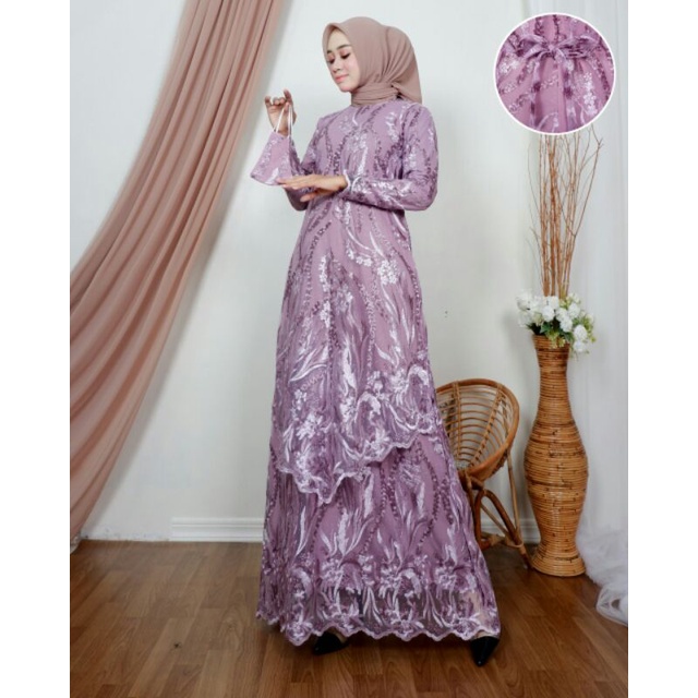 NEW COLLECTION GAMIS TINGKAT RUNCING CLAUDIA