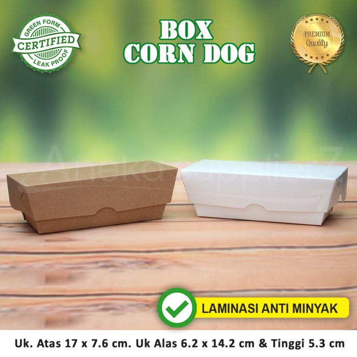 

Makankotak- Kotak Dus Box Corn Dog Corndog | Kraft Coklat -Kotak-Makan.