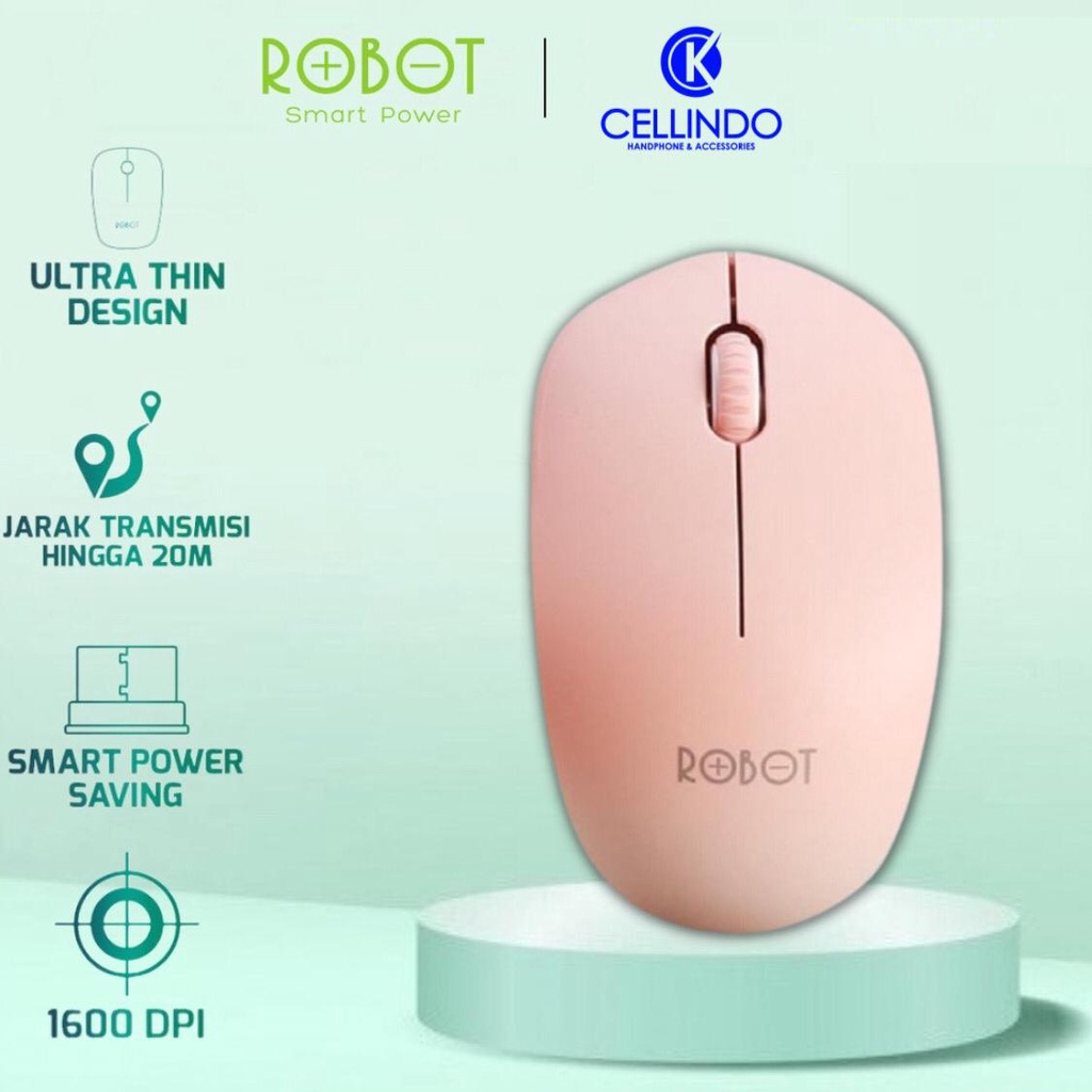 Mouse Wireless Robot M210 2.4Ghz GARANSI RESMI 1 TAHUN