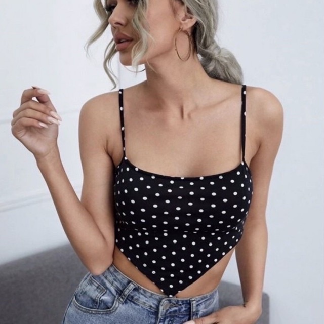 Dotty crop tanktop / tanktop / tanktop wanita / crop tanktop / tanktop crop / tanktop polkadot / tanktop wanita polkadot / bandana tanktop / women tanktop / woman tanktop