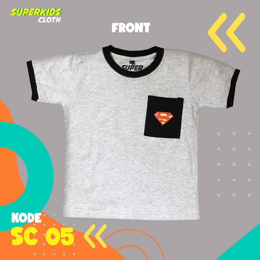 KAOS ANAK LAKI LAKI TERMURAH ECER GROSIR SUPERKIDS CLOTH SUPERHERO 1 - 11 TAHUN