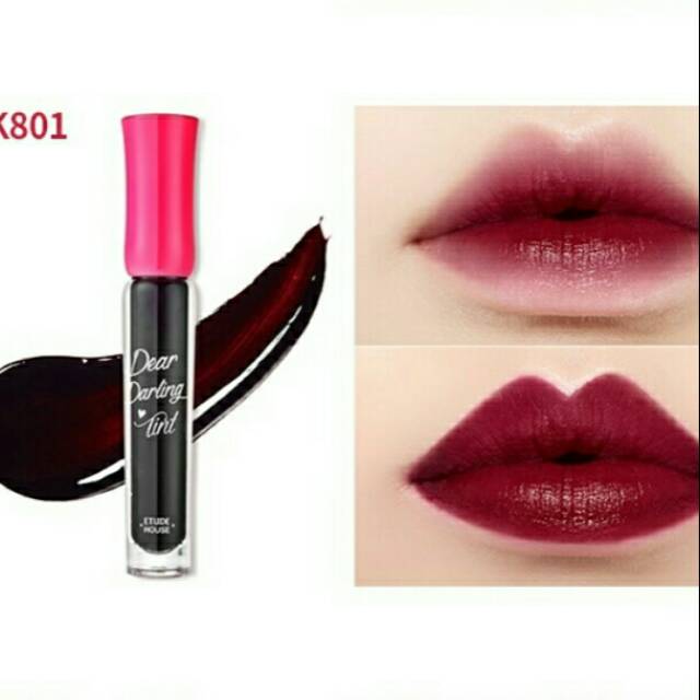 Etude house dear darling gel water tint BK801 vampire red