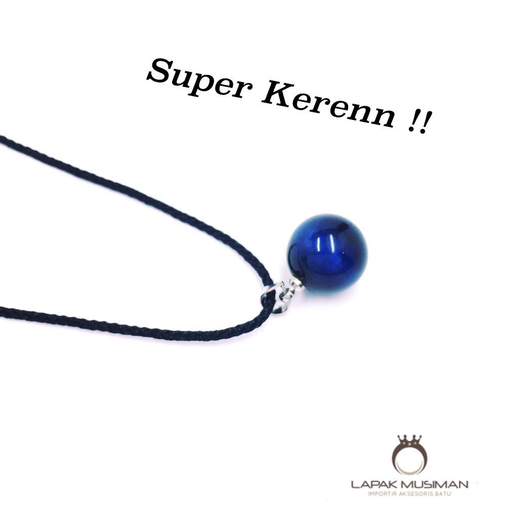 [Bayar di Tempat] LIONTIN NATURAL BATU BLUE TIGER EYE