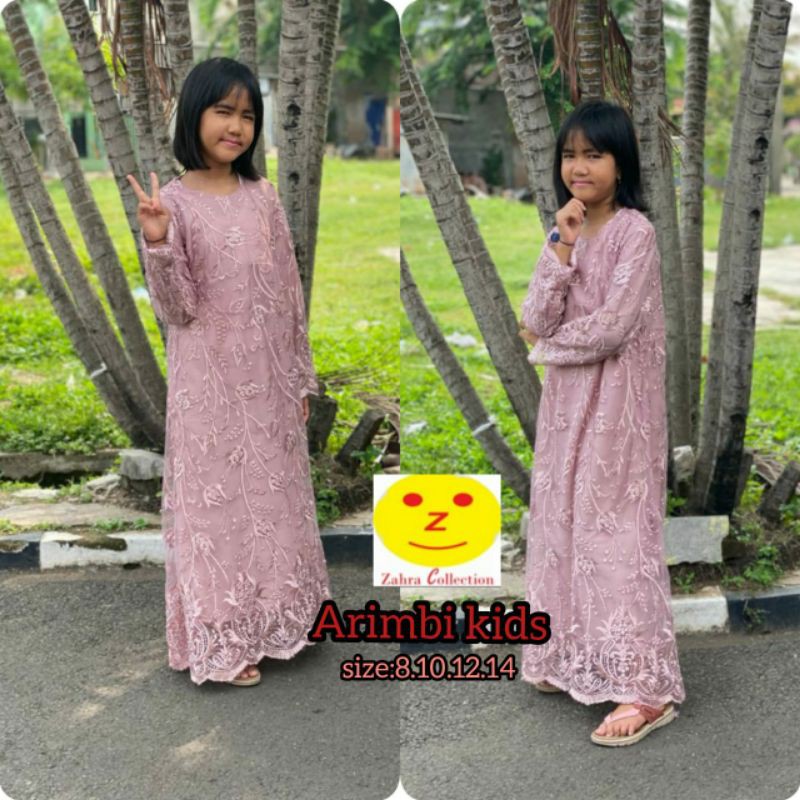 Arimbi kids ,Gamis tile , Gamis tile anak , gamis pesta untuk anak.