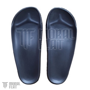 Sandal Slop Casual/Unisex-Moral Flat-All Black Slim Series-Hitam-36 SOL SLIM