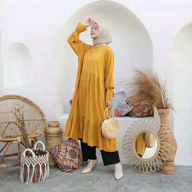 KINARA TUNIK LONG DRESS RUFFLE