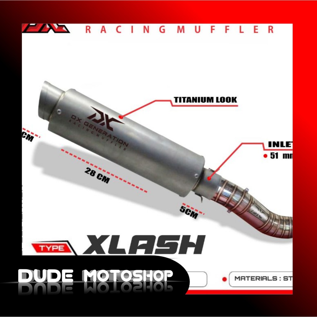 Knalpot Xlash Stainless DX Generation Racing Fullsystem