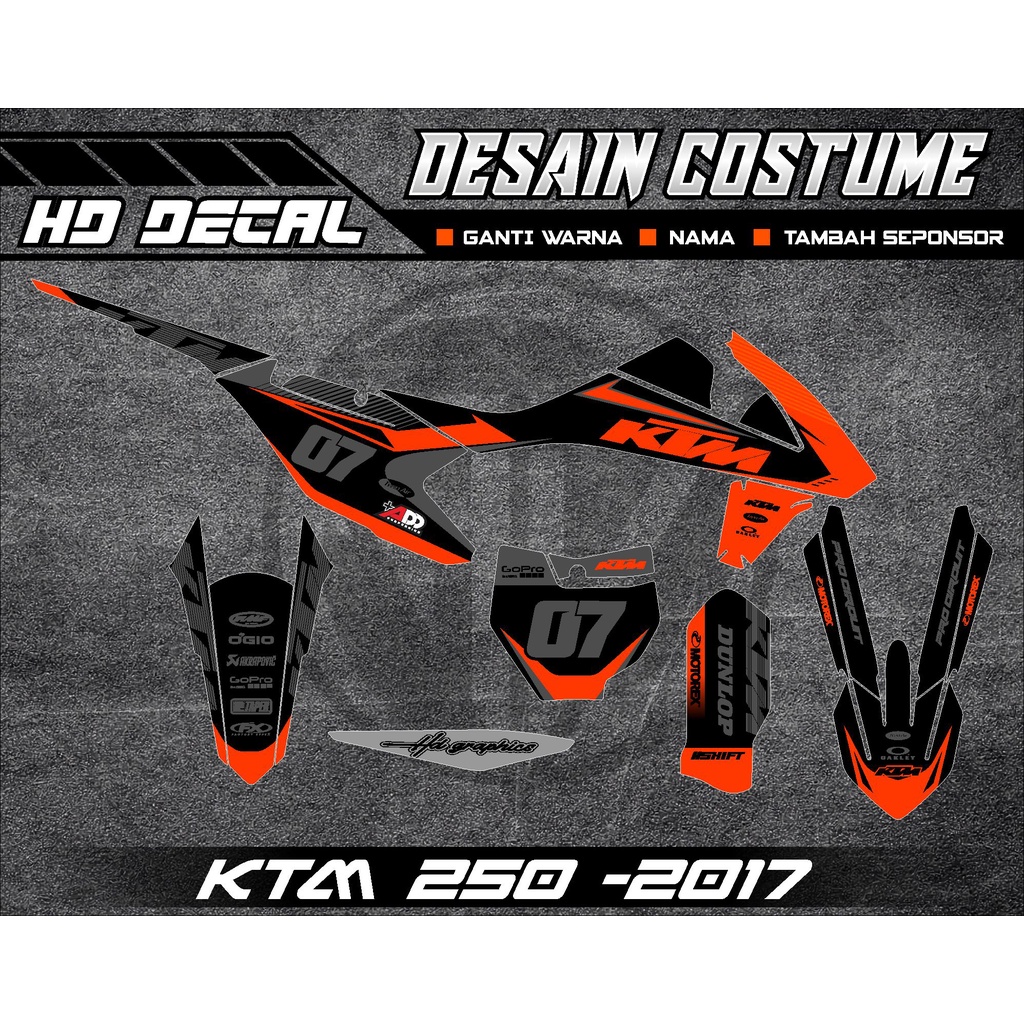 DECAL KTM 250 2015-2017/KTM SIXDAY/KTM 85 FREE COSTUME