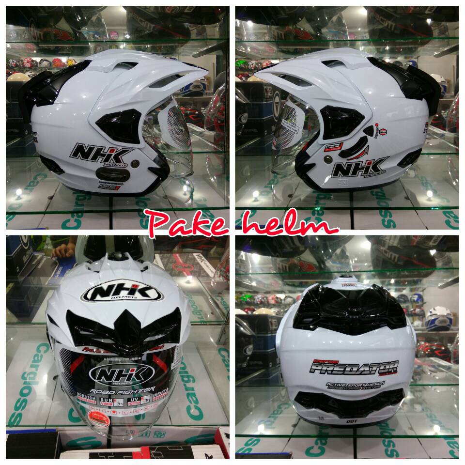 DISKON HELM NHK DOUBLE VISOR HELM NHK HALF FACE NHK CRYPTON WHITE