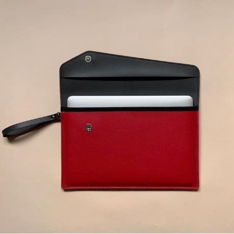 Tas/Case/Softcase/Leather Laptop Sleeve - Black/Red (Fit Macbook 13&quot;)