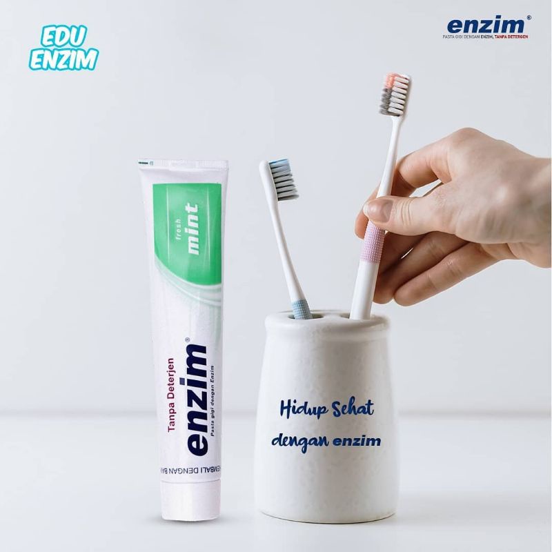 Enzim Pasta Gigi Enzim Fresh Mint Original 42 gr/ 63 gr/ 124 gr/ 160 gr EXP 2027