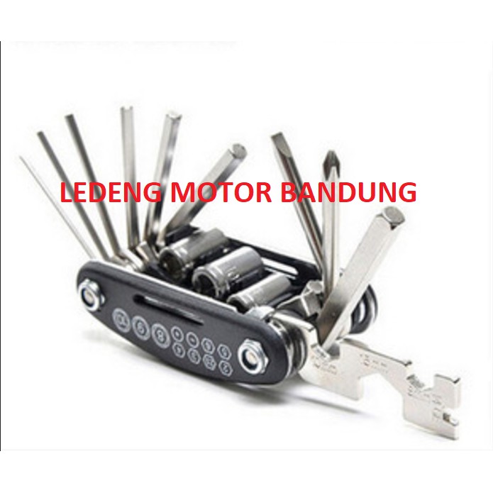 Kunci Sok Lipat Pas Saku Obeng Sepeda Motor Shock Folding Bicycle Tools Set