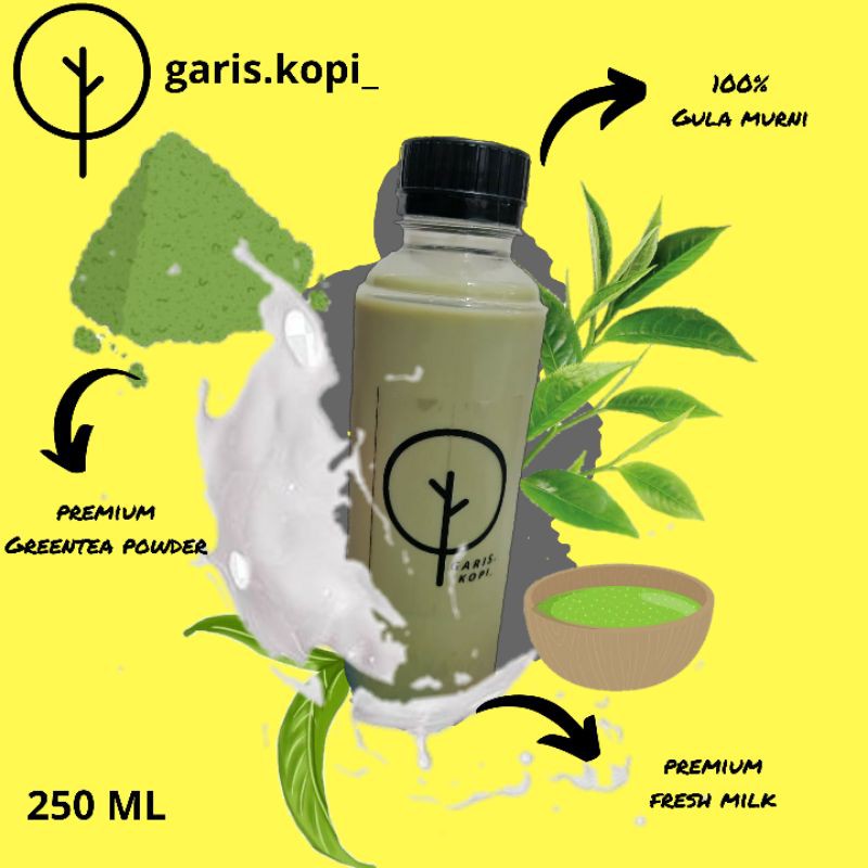 

Matcha green tea Garis.Kopi_ kemasan botol 250ML