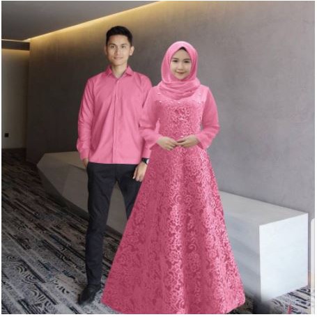 COUPLE CANTIKA/ CP BRUKAT TIMBUL TULANG/ COUPLE KEMEJA DAN GAMIS