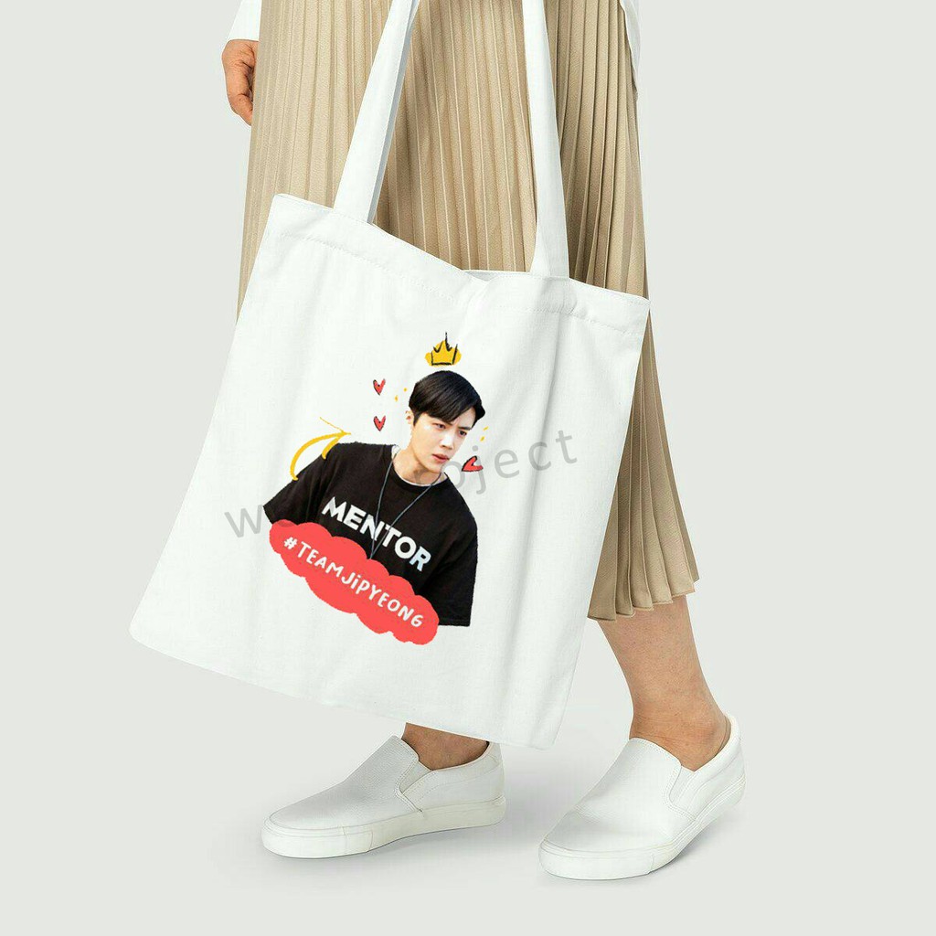 TOTE BAG KANVAS MURAH / TOTE BAG WANITA / TOTE BAG MOTIF START UP KOREA