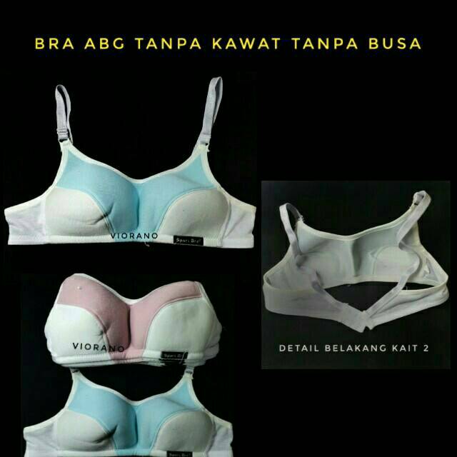 Bra Abg Dua Warna Tanpa Kawat 34 36 38 Bh Remaja Sport Bra Cup Kecil Bahan Adem Kait 2