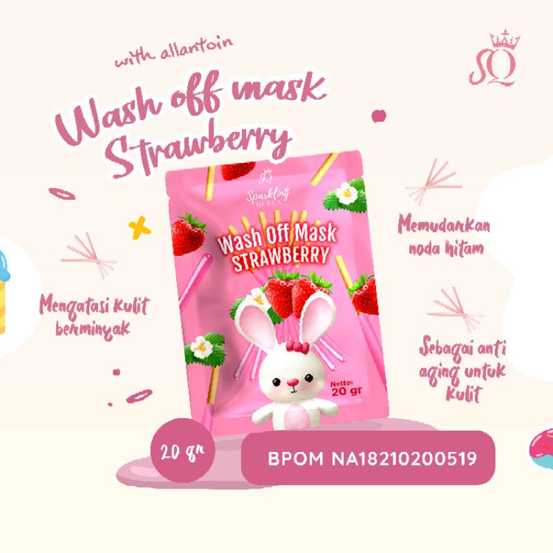 Jual Dist Resmi Masker Wajah Organik Wash Off Mask Sparkling Queen Bpom Shopee Indonesia