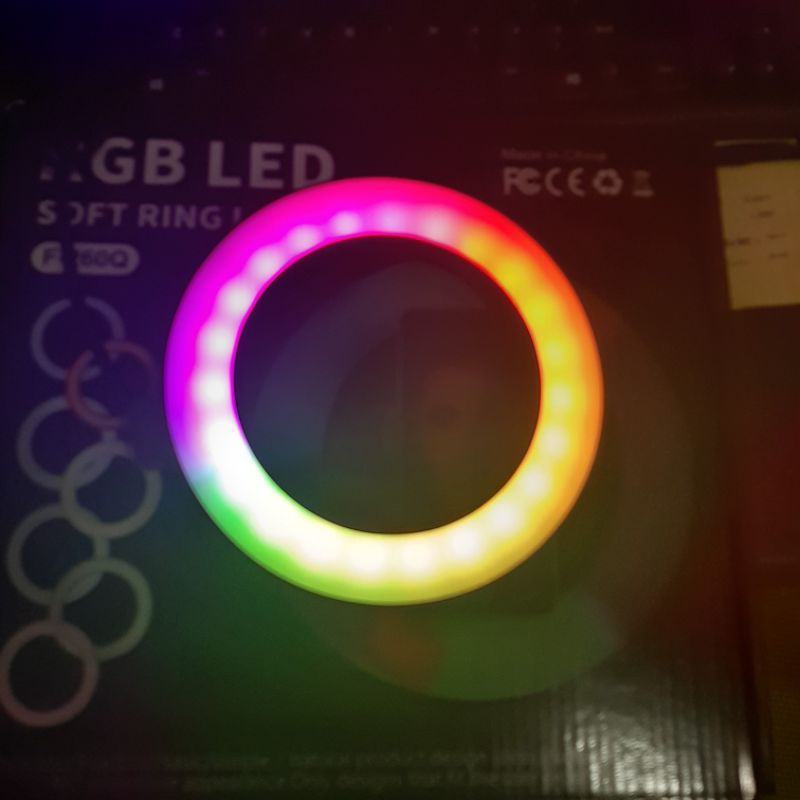 Ringlight RGB Rainbow 16cm Ring Light Led 6inch Plus Ball Head Lampu Selfie Rainbow