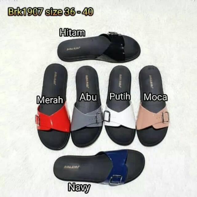 Sandal Slop Wanita Sendal Kokop Gesper BARA-BARA BRK1907