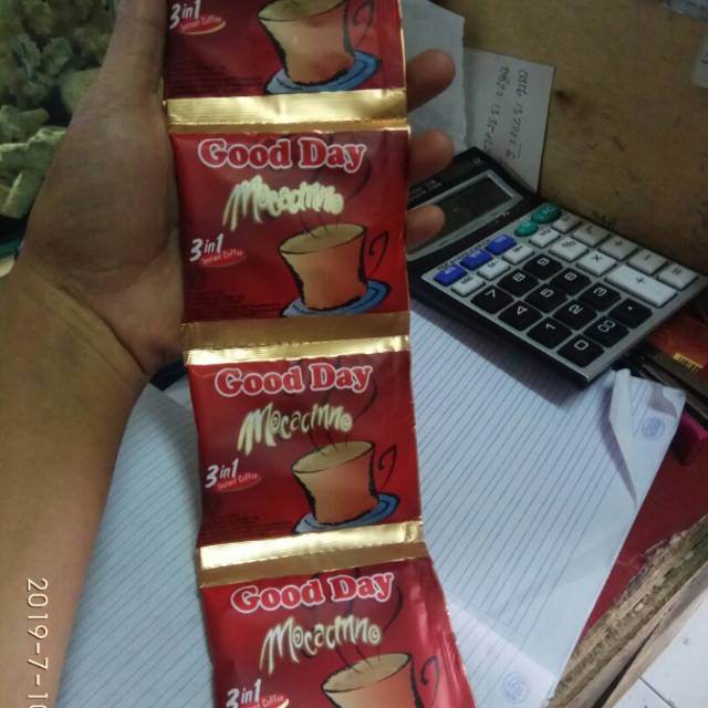 

Kopi Gooday mocacino 20gr isi 10