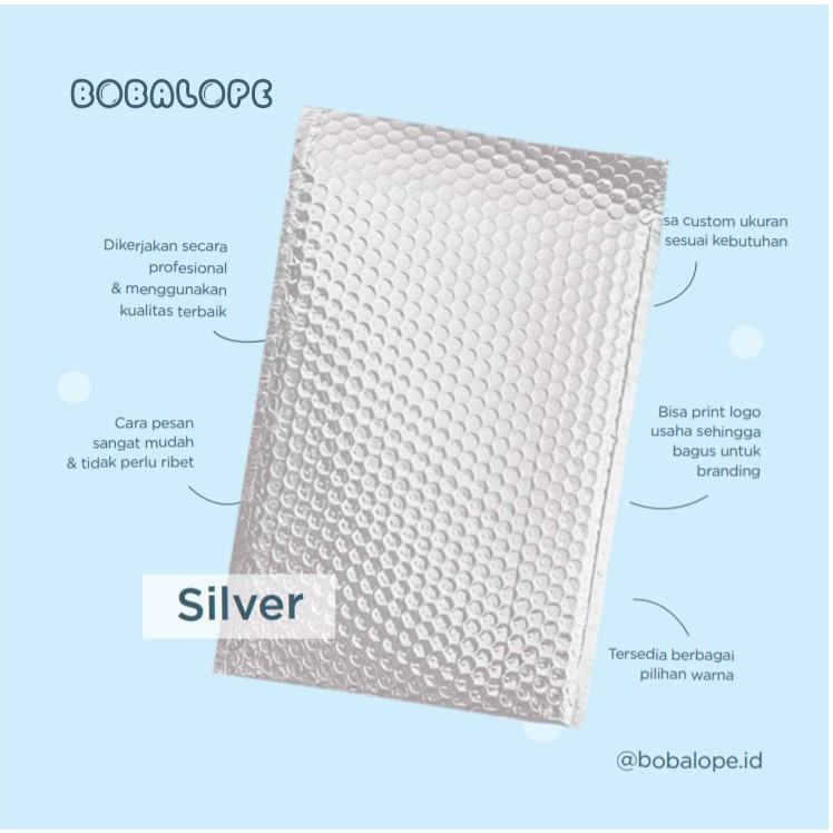 

BUBBLE MAILER ALUMUNIUM FOIL - 32x46 CM WARNA SILVER