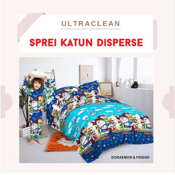 Sprei Homemade DORAMI EMON EMILY NAVY Anak &quot;PREMIUM&quot; katun ukuran 90 100 120 140 160 180x200