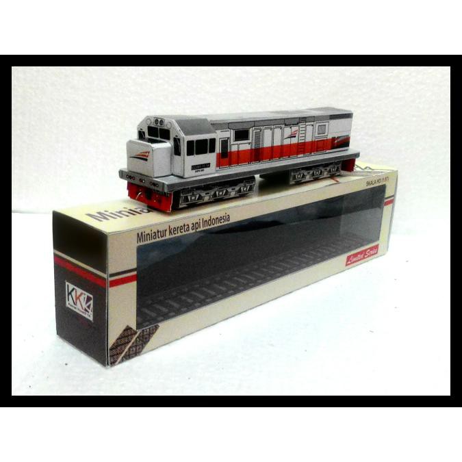 PROMO Lokomotif cc201 putih orens - miniatur kereta api indonesia