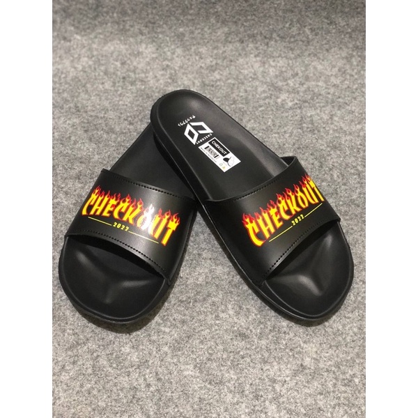 SANDAL SLIDE CHECKOUT WAVE PRIA WANITA