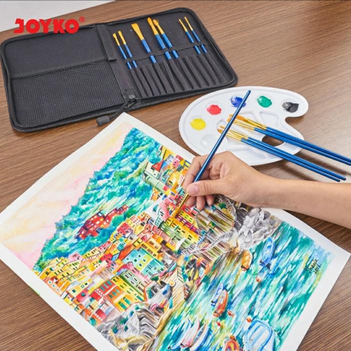 

Art / Joyko Brs 7 Art Brush Set Kuas Palet Lukis Dalam Tas