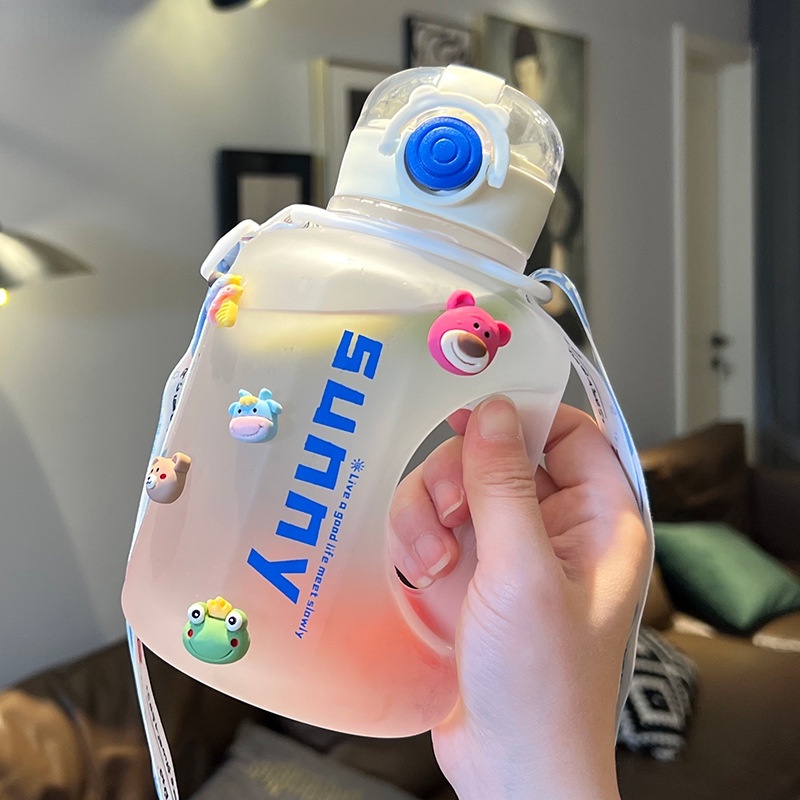 Botol Air Minum 1L Dengan Stiker 3D Bahan Plastik Untuk Olahraga