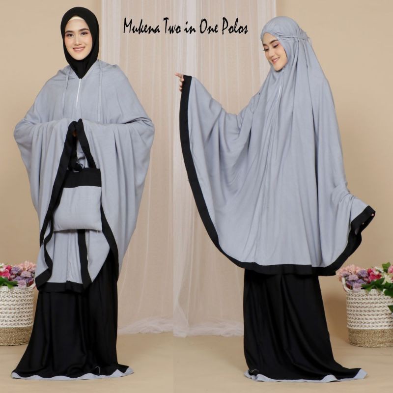 Mukena Salwa Polos Two In One